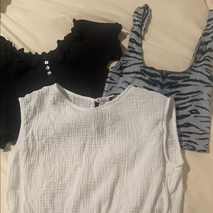 Women's Tops bundle - Black, White, and Blue